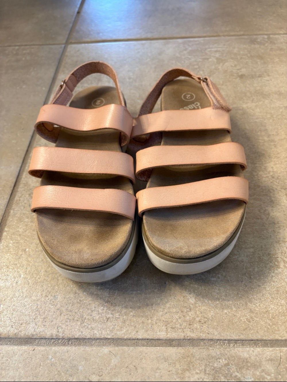 art class Triple-Strap Blush Platform Sandals